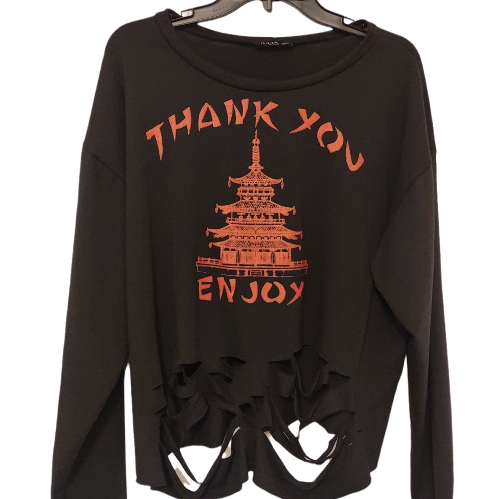 Large size black long sleeve shirt